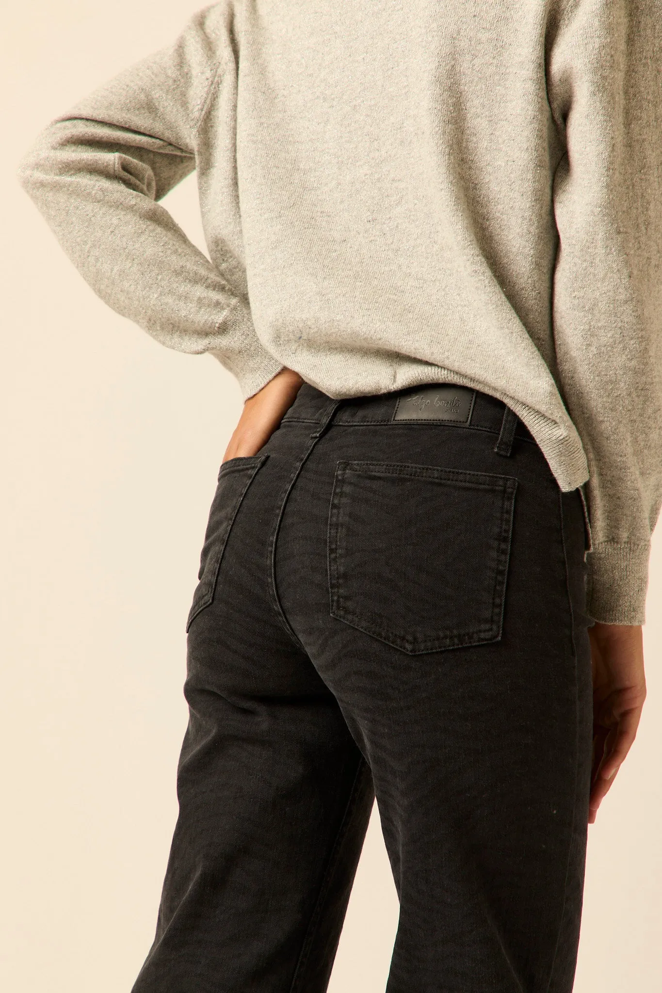 Jeans straight cebra bicolor