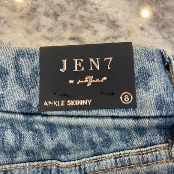 Jen7 by 7 for All Mankind Sunrise Leopard Jeans 8 NEW