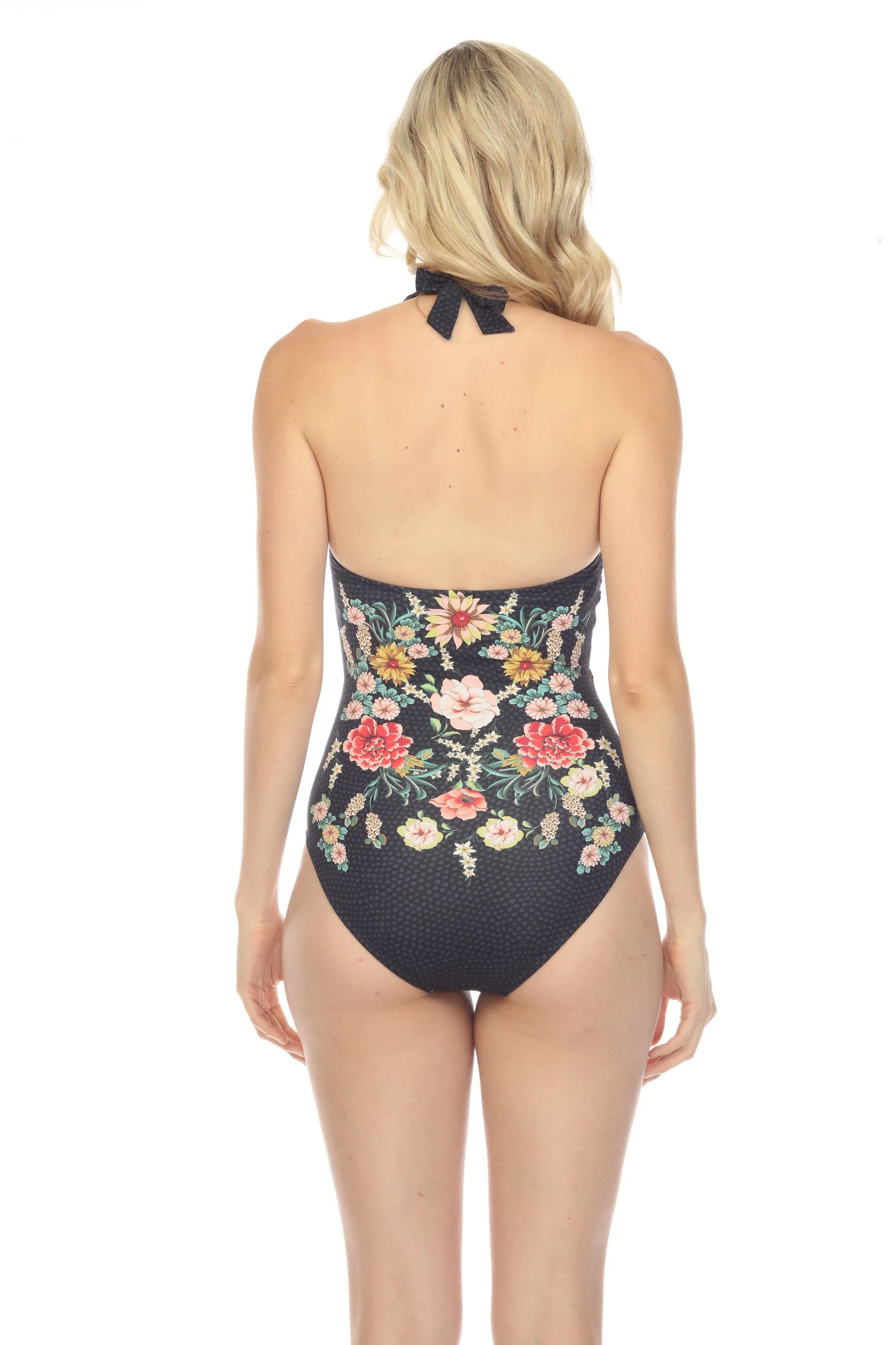 Johnny Was Mia Twist Keyhole One Piece Swimsuit Boho Chic CSW3022-H