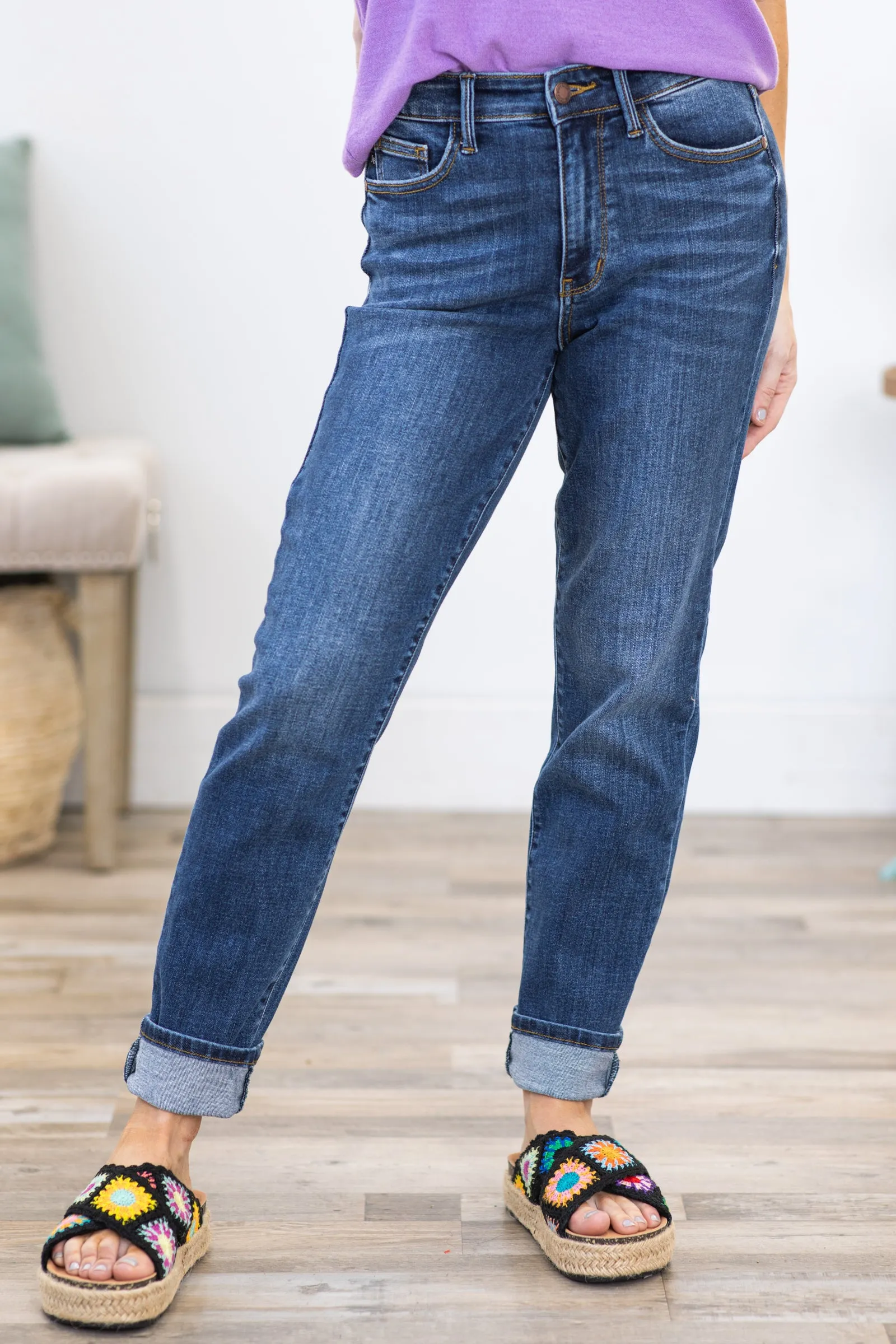 Judy Blue Back Pocket Detail Slim Fit Jeans