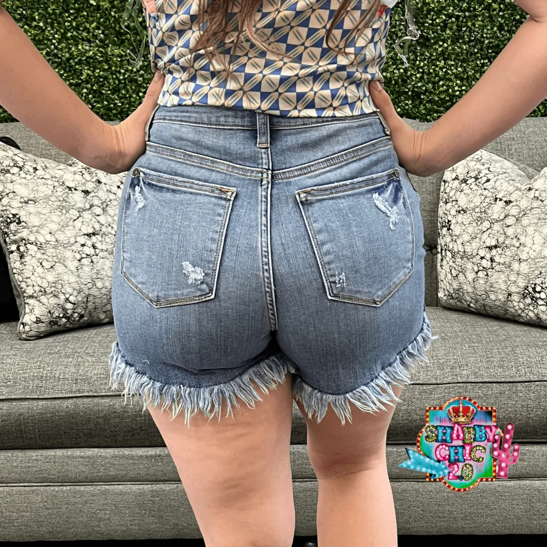 Judy Blue Fringe Hem Shorts