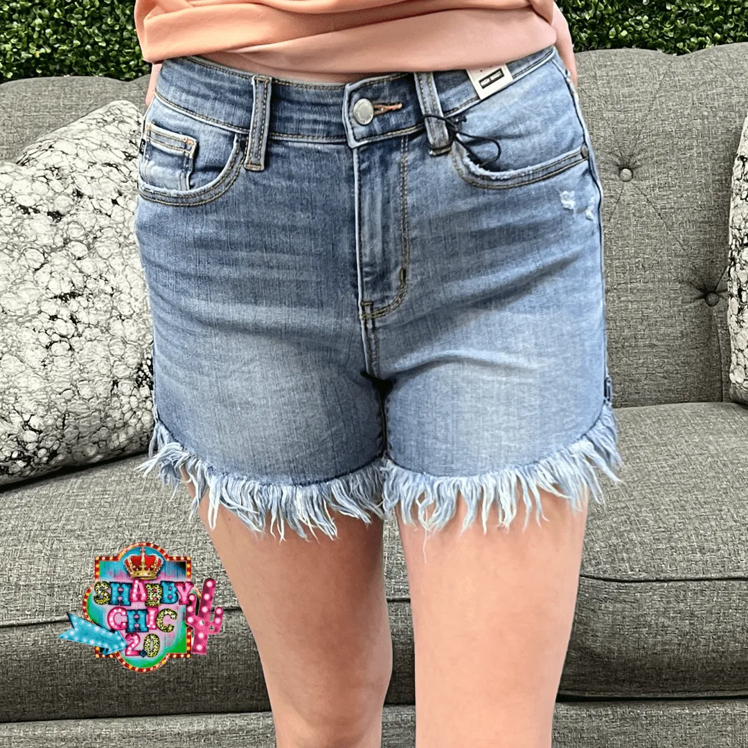Judy Blue Fringe Hem Shorts