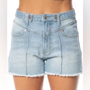 Juicy Couture V-Feont Raw Hem Denim Shorts