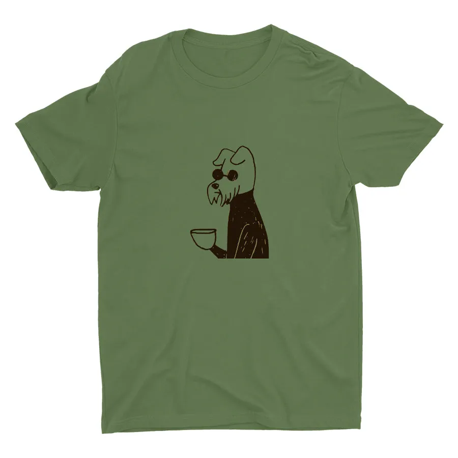 Just A Dog Drinking Tea Cotton Tee