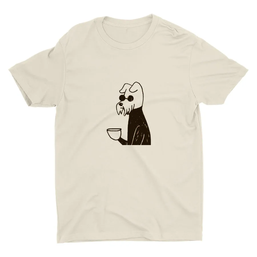Just A Dog Drinking Tea Cotton Tee
