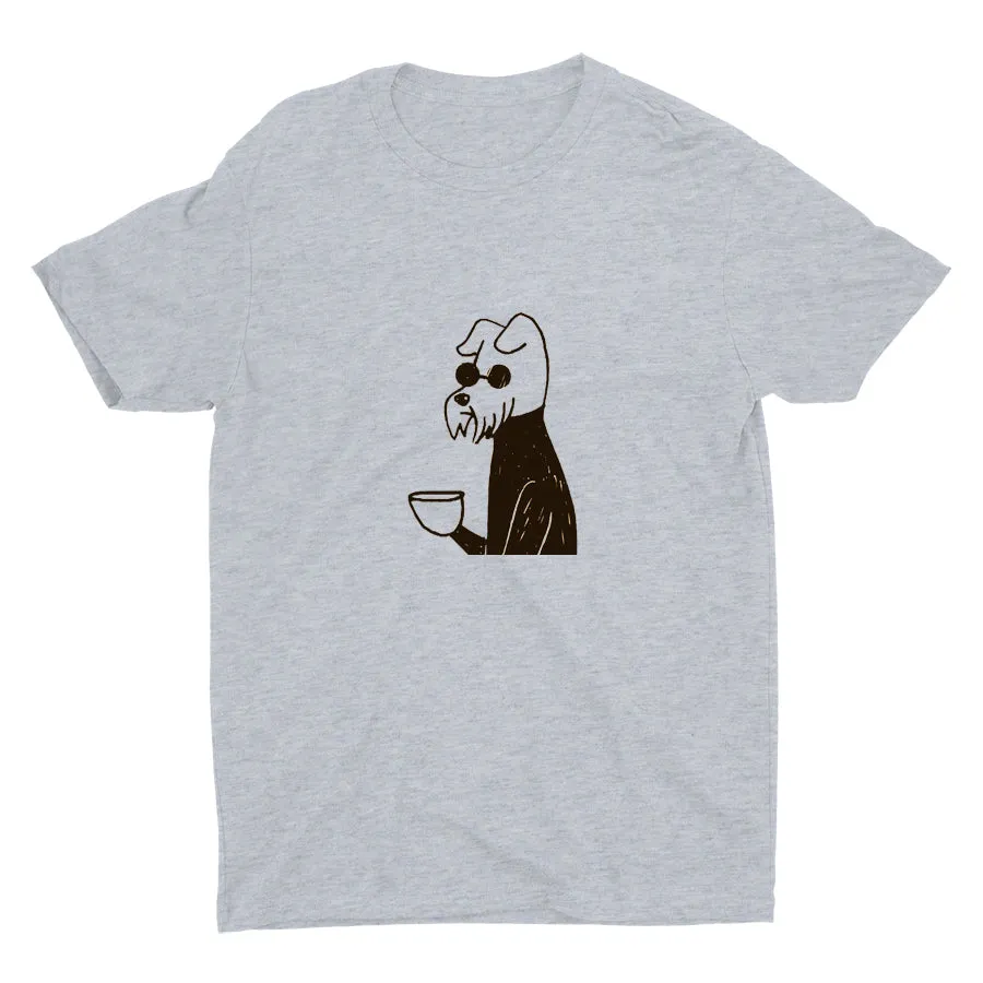 Just A Dog Drinking Tea Cotton Tee