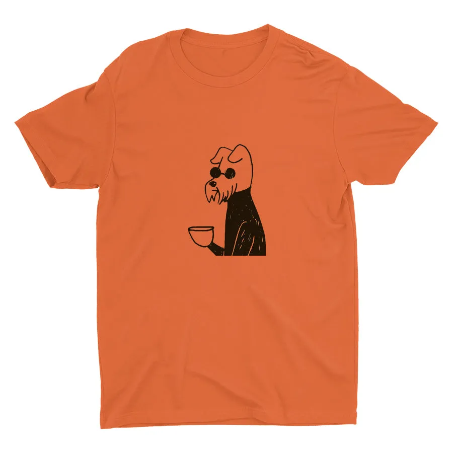 Just A Dog Drinking Tea Cotton Tee