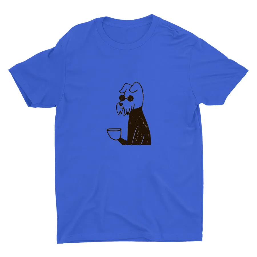 Just A Dog Drinking Tea Cotton Tee