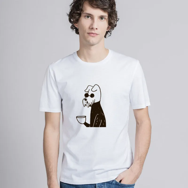 Just A Dog Drinking Tea Cotton Tee
