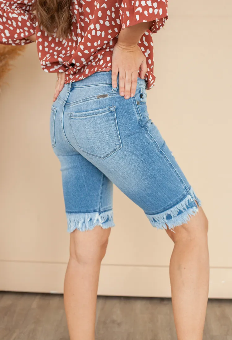 Kan Can Fringe Bermuda Shorts