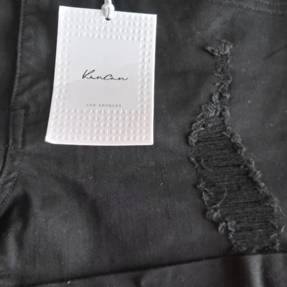 KanCan Black Distressed Denim Shorts Size 27