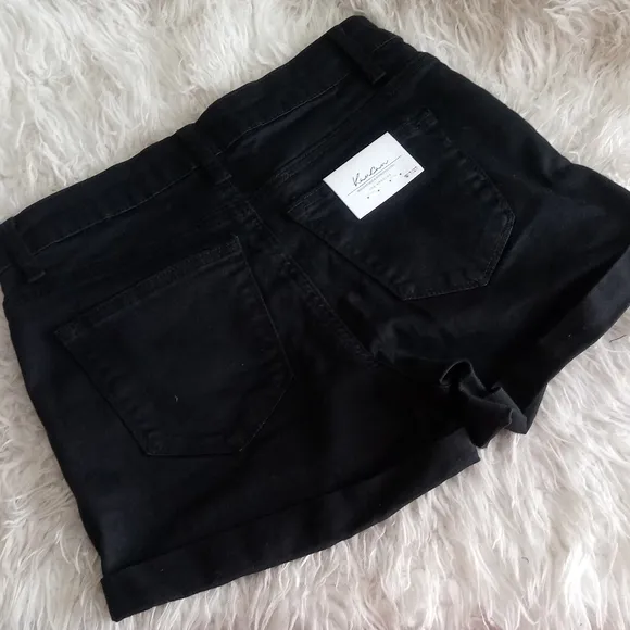 KanCan Black Distressed Denim Shorts Size 27