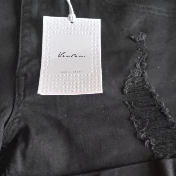 KanCan Black Distressed Denim Shorts Size 27
