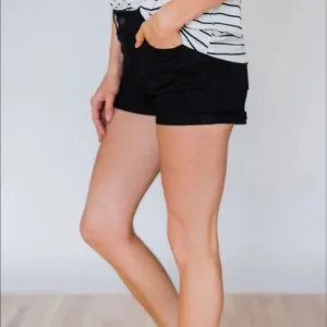 KanCan Black Distressed Denim Shorts Size 27