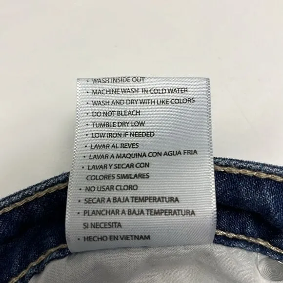 KanCan Medium Blue Very Distressed Faded Straight Leg 5-Pocket Jeans- Size 9/28