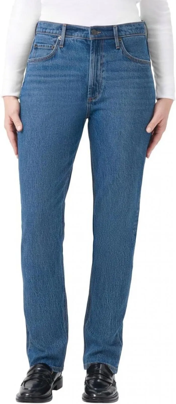 Kirkland Signature Women's High-Rise Straight Leg Jeans 7771739 Blue 16