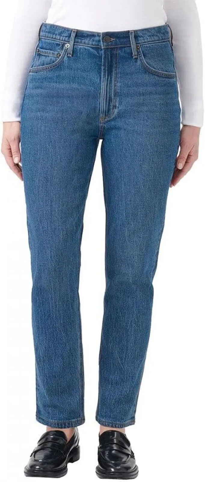 Kirkland Signature Women's High-Rise Straight Leg Jeans 7771739 Blue 16