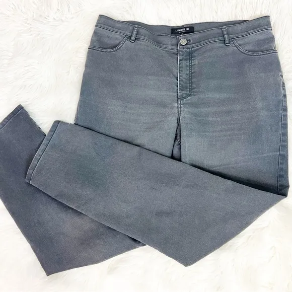 LAFAYETTE 148 NEW YORK DARK GRAY STRAIGHT LEG JEANS WOMENS SZ 14
