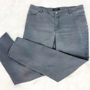 LAFAYETTE 148 NEW YORK DARK GRAY STRAIGHT LEG JEANS WOMENS SZ 14