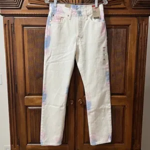 Levi’s 501 Original-Fit Straight Leg Jeans White Tie Dye Visions of Tomorrow