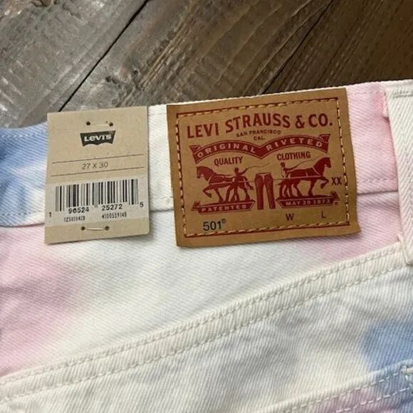Levi’s 501 Original-Fit Straight Leg Jeans White Tie Dye Visions of Tomorrow