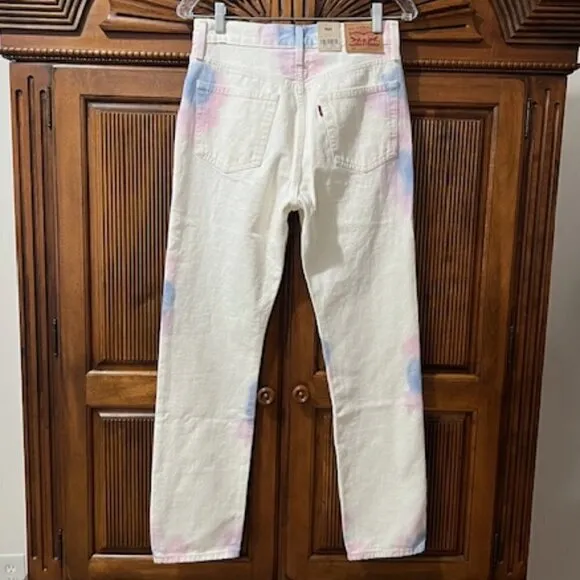 Levi’s 501 Original-Fit Straight Leg Jeans White Tie Dye Visions of Tomorrow