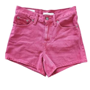 Levi's 80's Mom Jean Shorts 25 Raspberry Red Denim Retro Minimalist