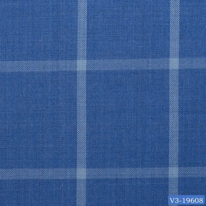 Light Blue Check Windowpane Suit
