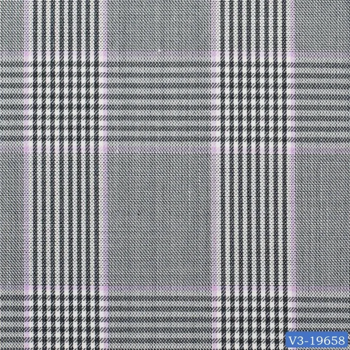 Light Grey with Purple Plaid Check Suit
