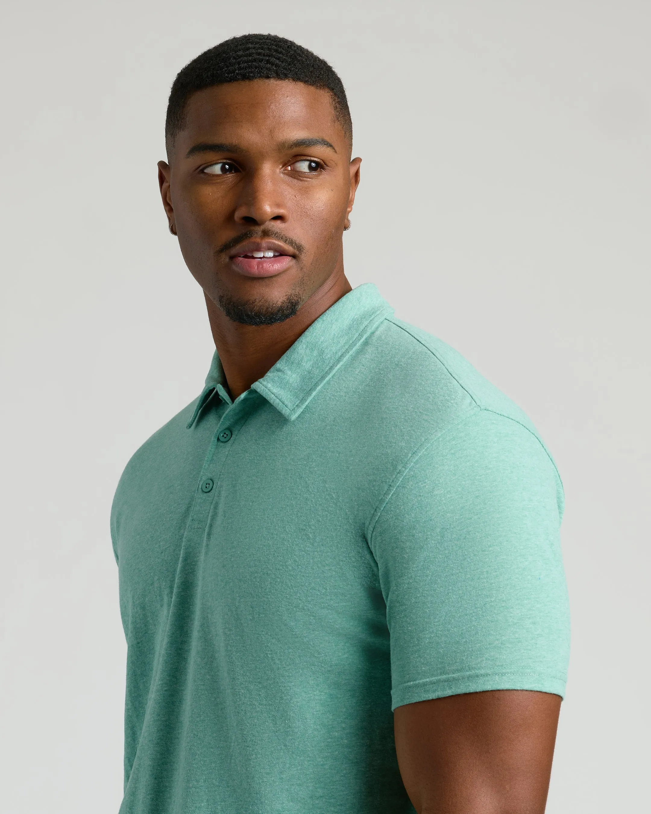 Light Heather Greenery Short Sleeve Tall Polo