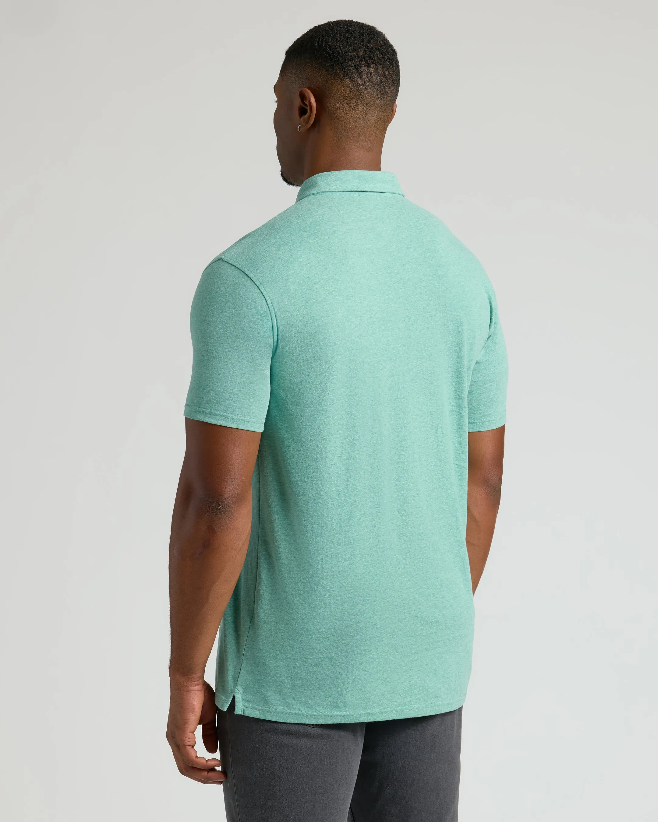 Light Heather Greenery Short Sleeve Tall Polo