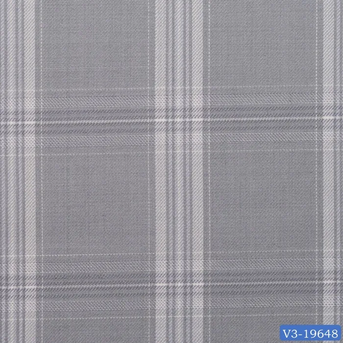 Light Steel Grey with Cream Check Long Suit