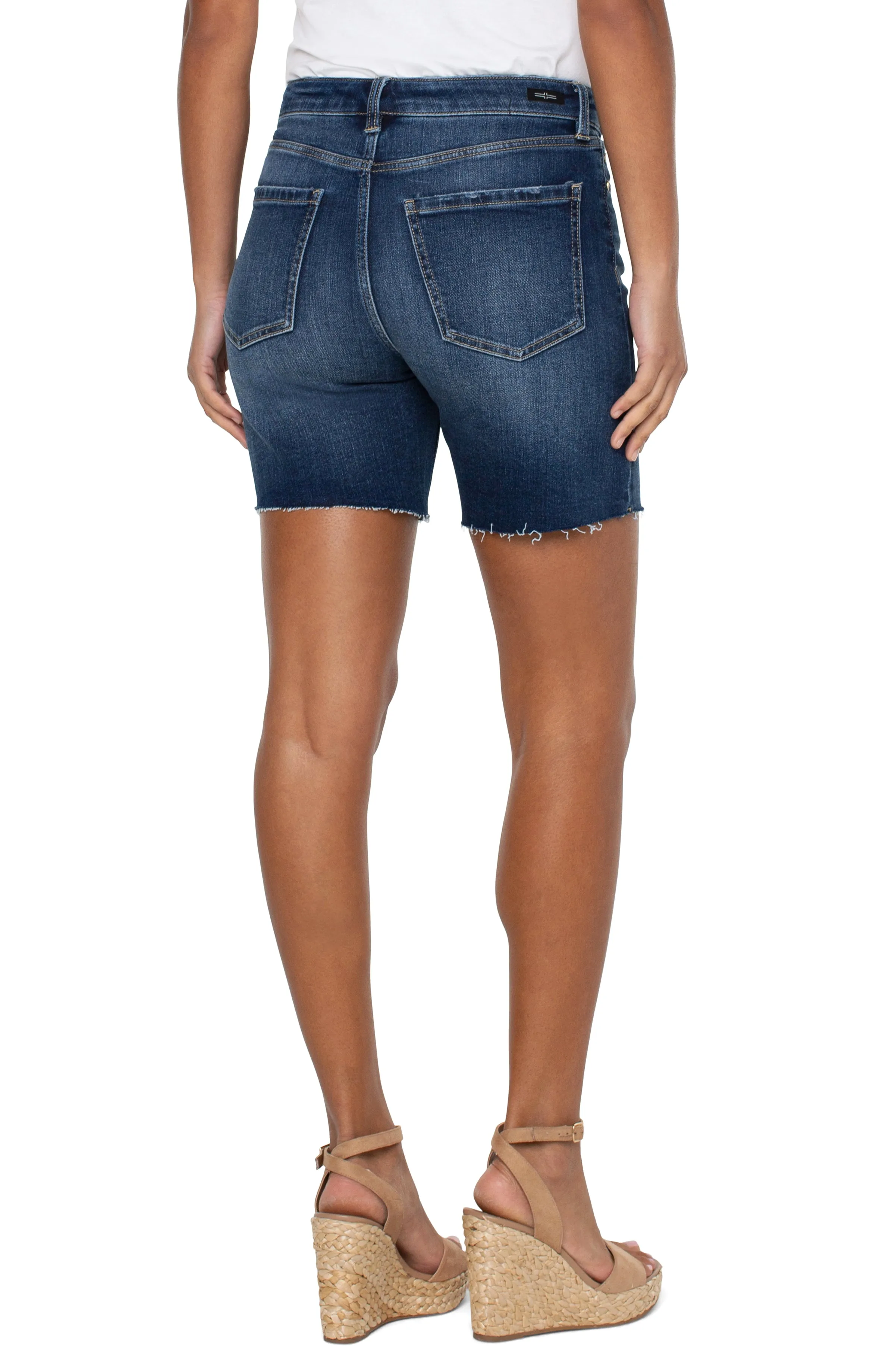 Liverpool Kristy High Rise Dk Denim High Rise Shorts w 7" Inseam