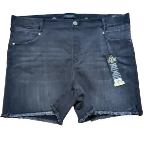 Liverpool The Gia Glider Pull On Frayed Hem Denim Shorts Size 24W Black New