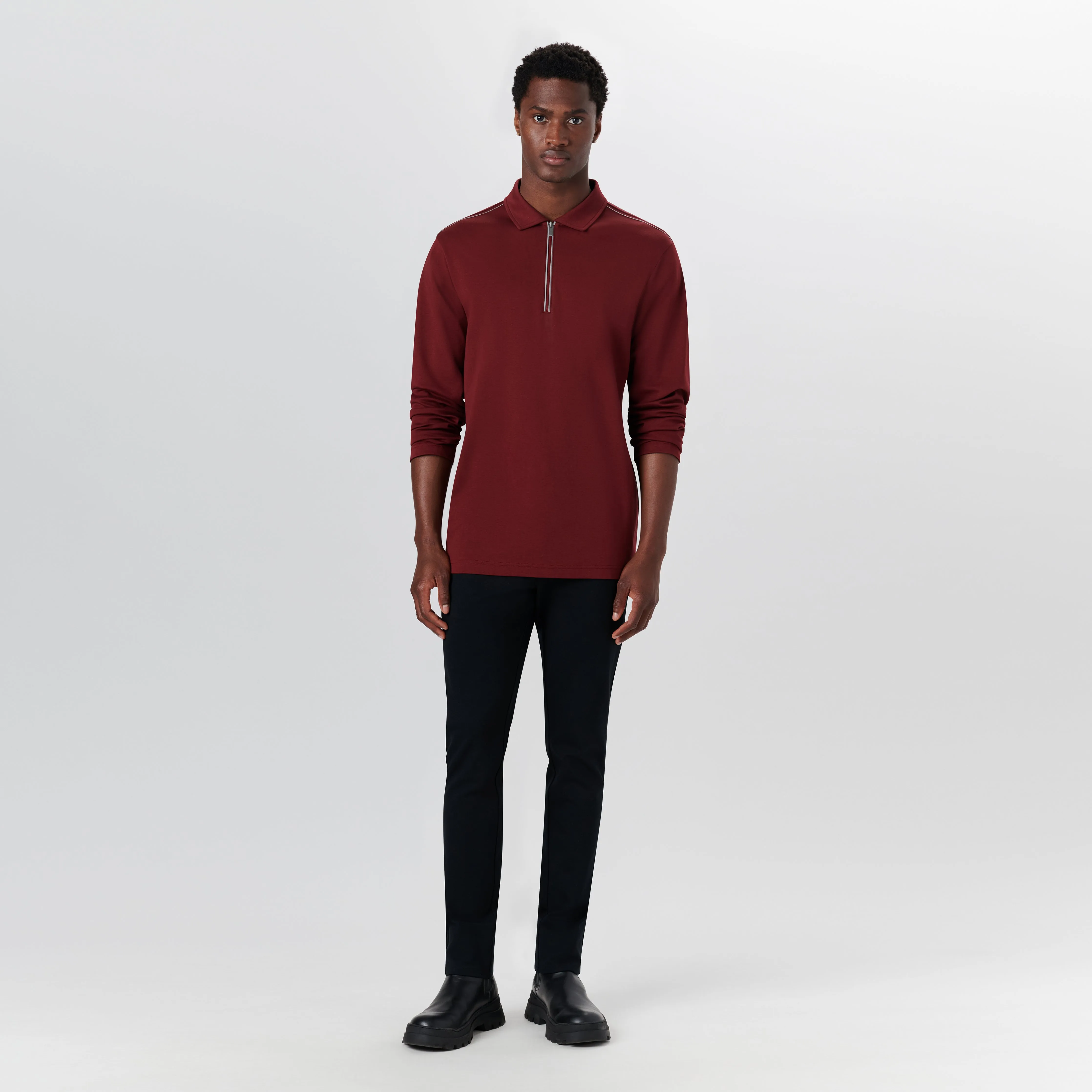 Long Sleeve Quarter Zip Polo