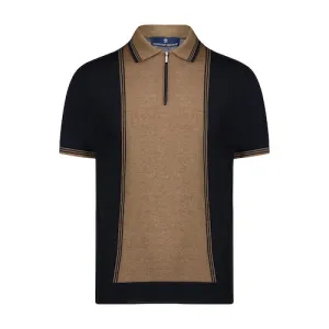 Luciano Visconti Wide Front Panel Knit Polo