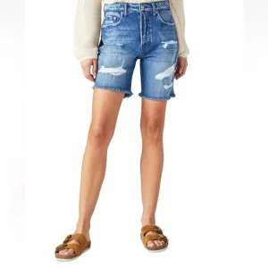 LUCKY BRAND Women’s Jean Denim Blue Pocket Distressed High Waist Shorts 4\27