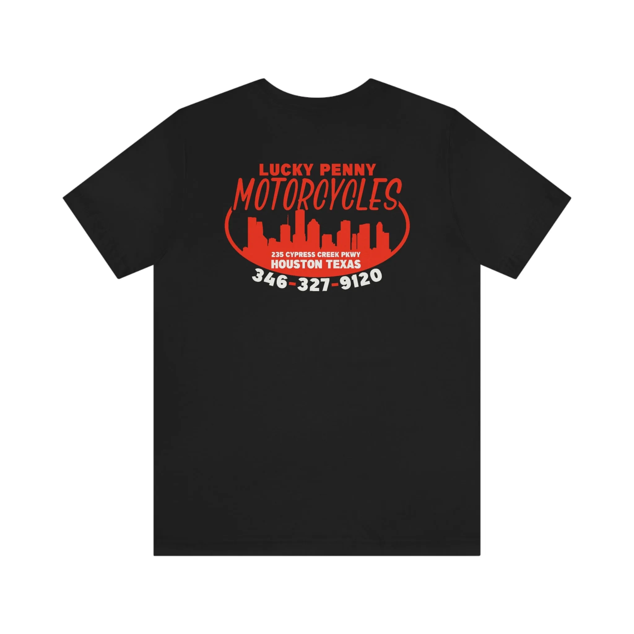 Lucky Penny Cycles Houston Skyline Teams T-Shirt