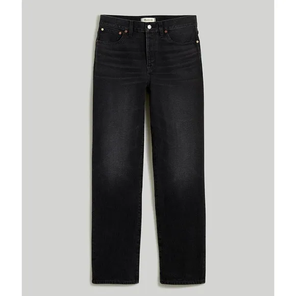 MADEWELL Black Low-Slung Straight Jeans NWT Size 32