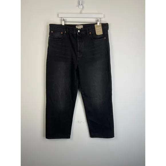 MADEWELL Black Low-Slung Straight Jeans NWT Size 32