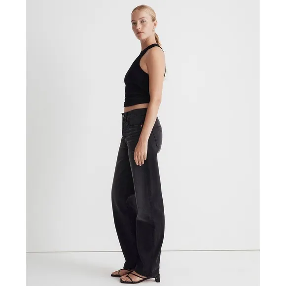 MADEWELL Black Low-Slung Straight Jeans NWT Size 32