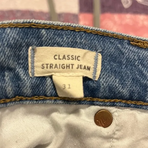 Madewell Classic Straight Denim Jeans Women’s Size 31