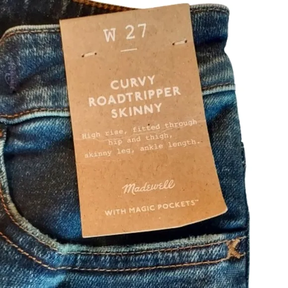 Madewell Jeans Curvy Roadtripper Skinny Denim Jeans Size 27 NM178