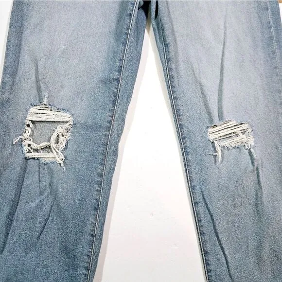 Madewell Perfect Vintage Straight Leg Distressed Jeans Danby Rip Knee Edition 27