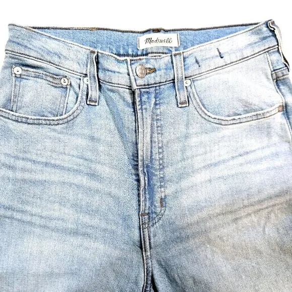 Madewell Perfect Vintage Straight Leg Distressed Jeans Danby Rip Knee Edition 27