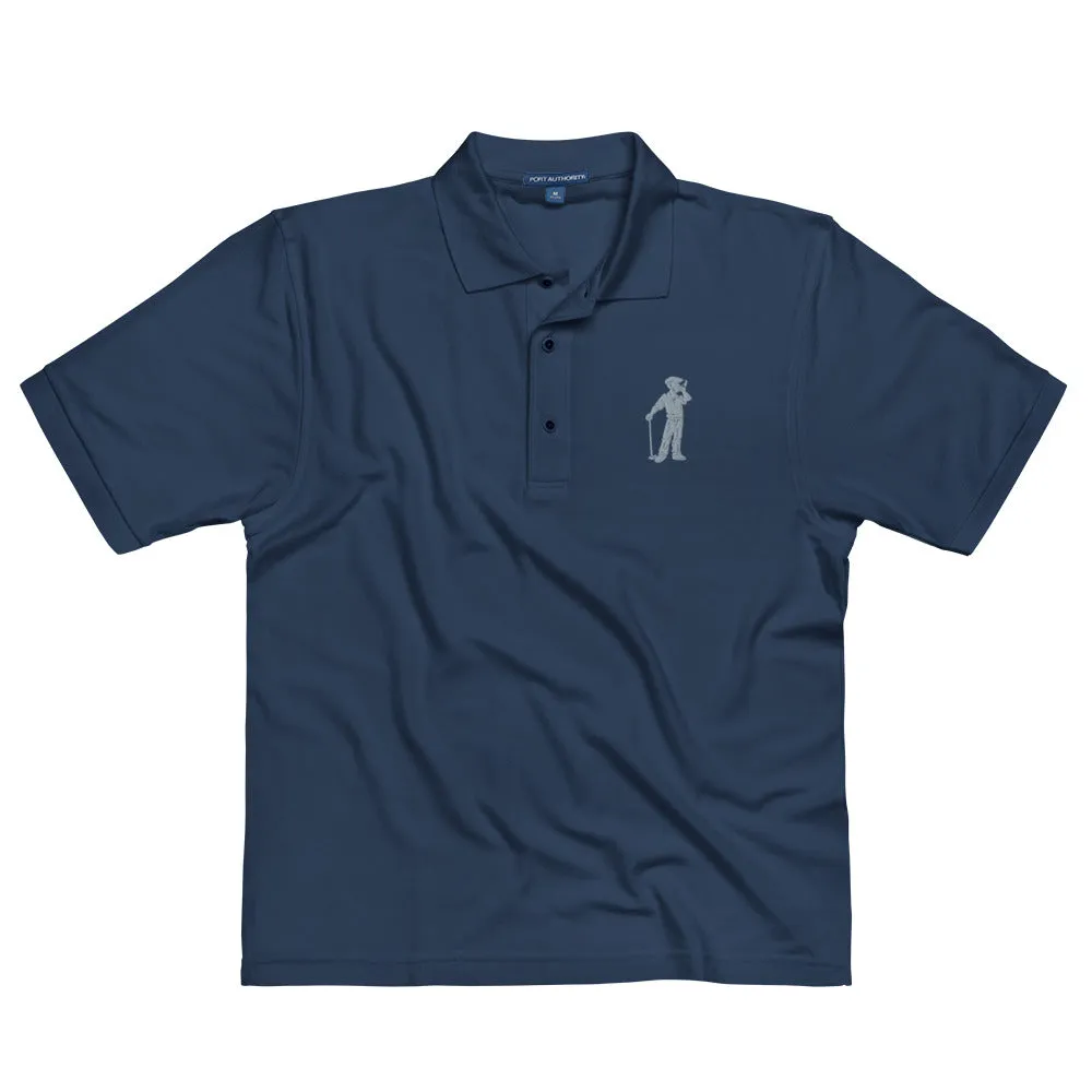 Male Golfer Premium Embroidered Polo - Grey