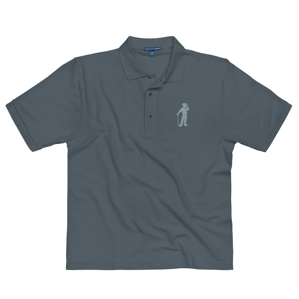 Male Golfer Premium Embroidered Polo - Grey