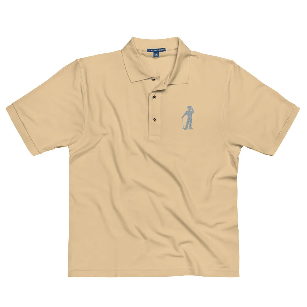 Male Golfer Premium Embroidered Polo - Grey