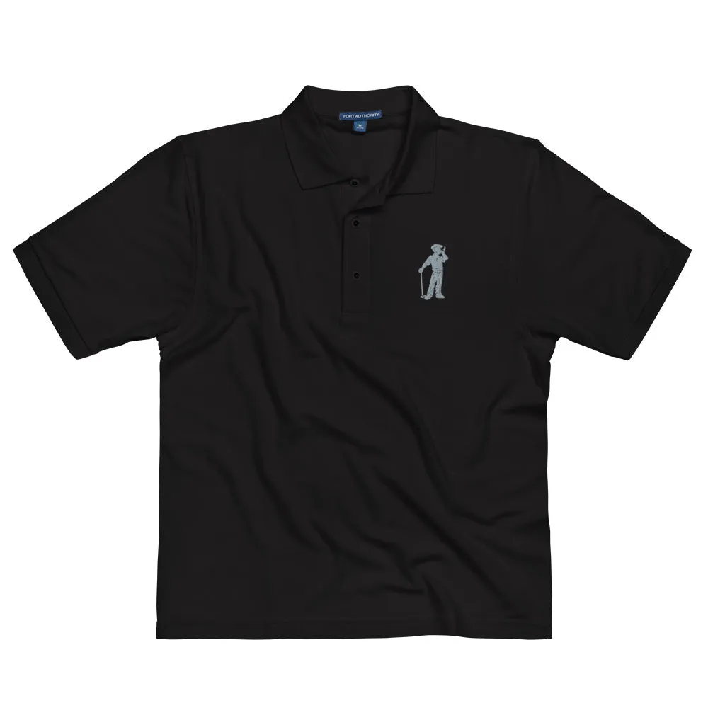 Male Golfer Premium Embroidered Polo - Grey
