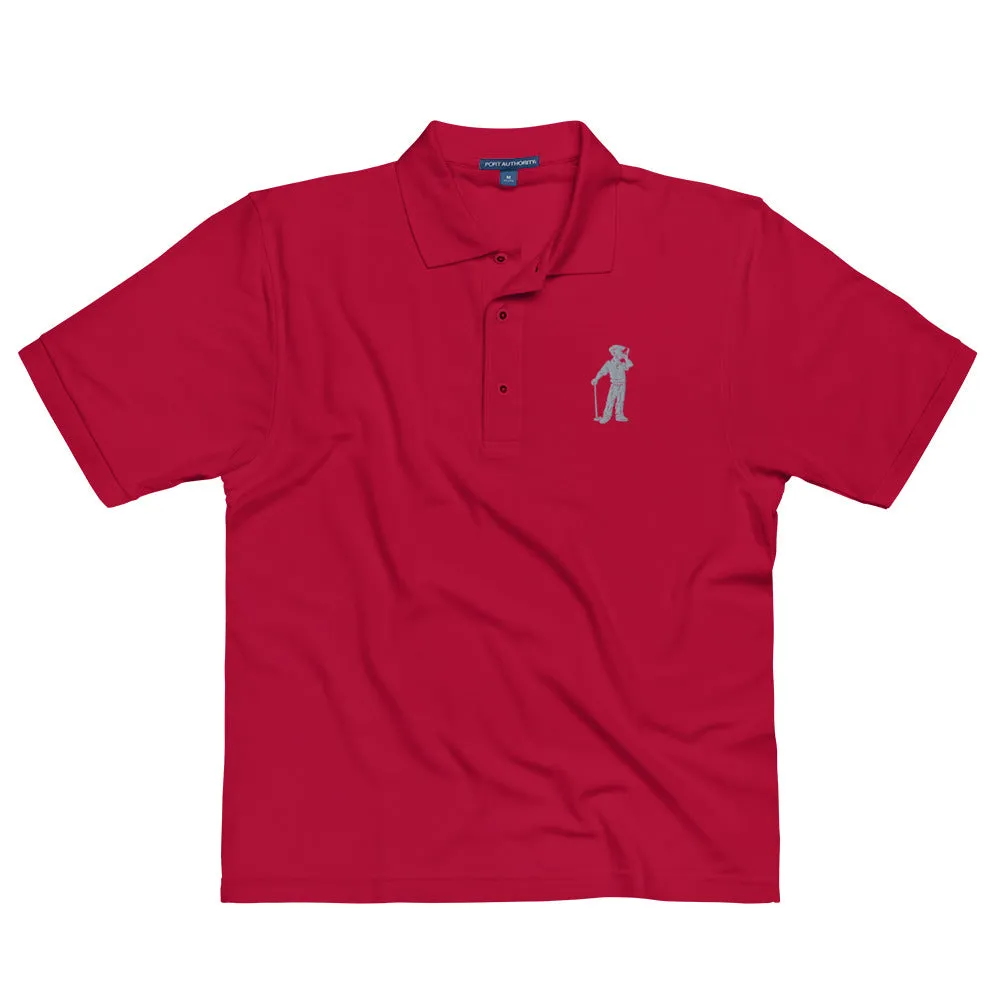 Male Golfer Premium Embroidered Polo - Grey
